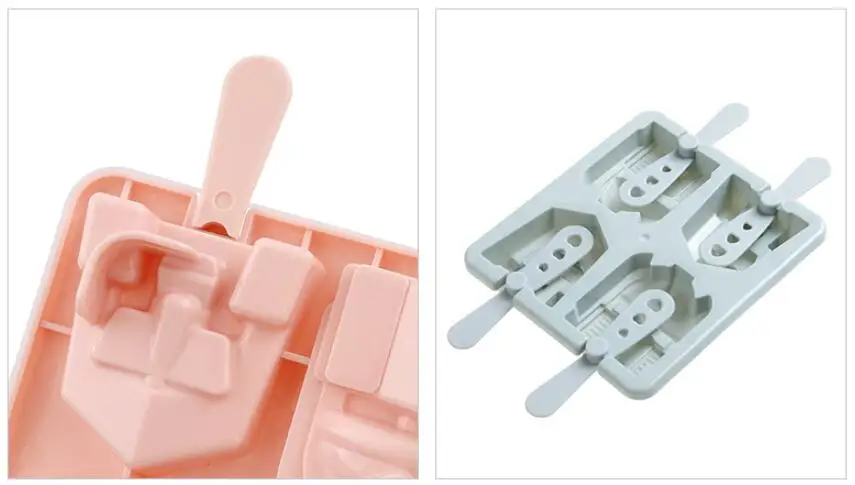 Милый мультфильм Мороженое Плесень 4 отверстия робот шаблон лоток для льда ванны эскимо Производитель Кухня DIY Инструменты