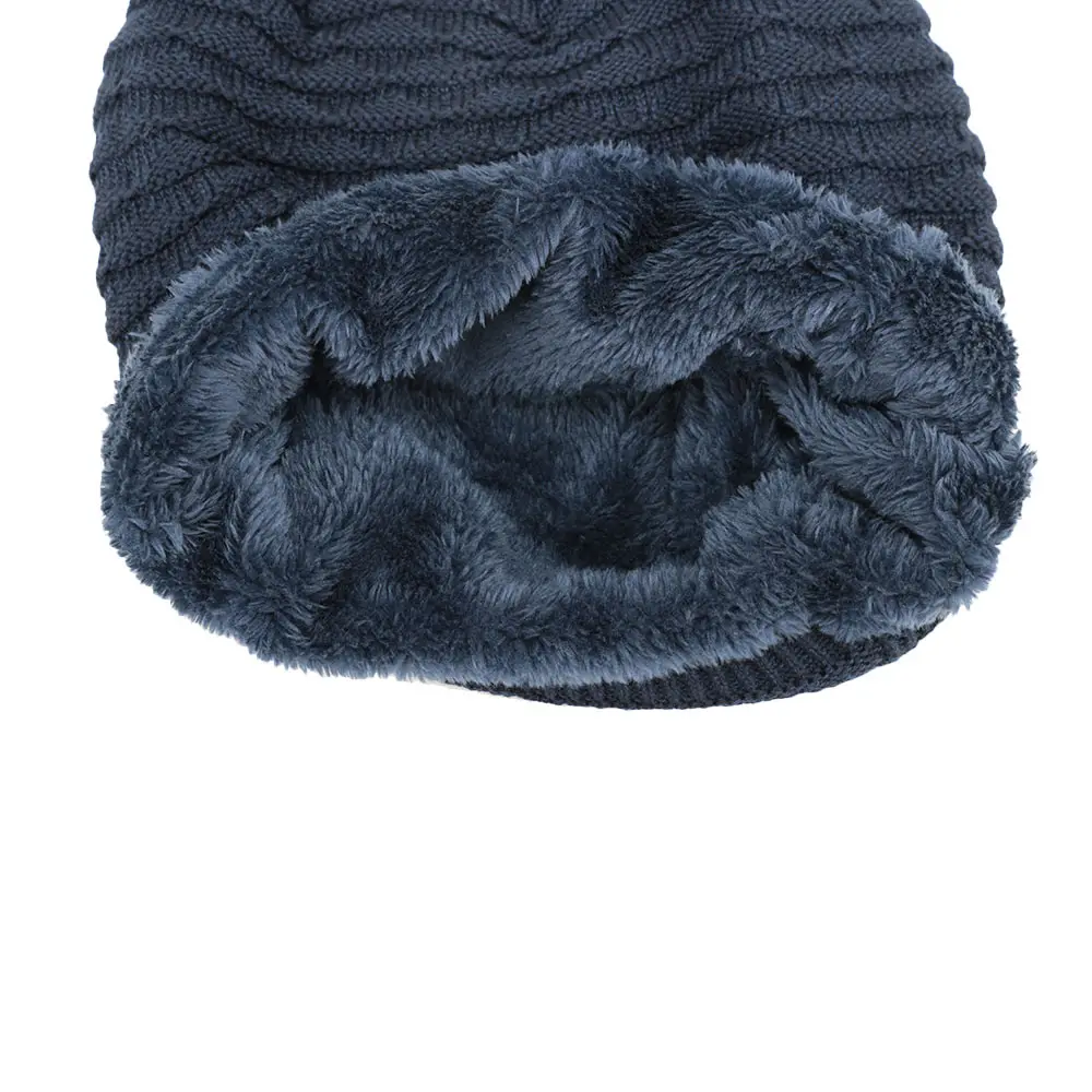 Вязаная Шерстяная Шапка мужская зимняя шапка полосатый узор теплые шапочки