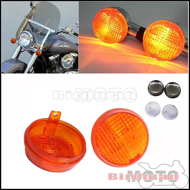 

Front Rear Turn Signal Lens For Honda Kawasaki Cruisers Vulcan VN VT VTX 1300 1600 1800 Classic Indicator Blinker Light Covers