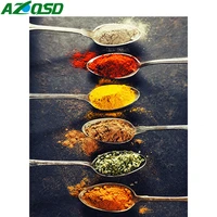 azqsd adult paint by numbers seasoning diy unframe decoration coloring by numbers kitchen supplies handpainted gift