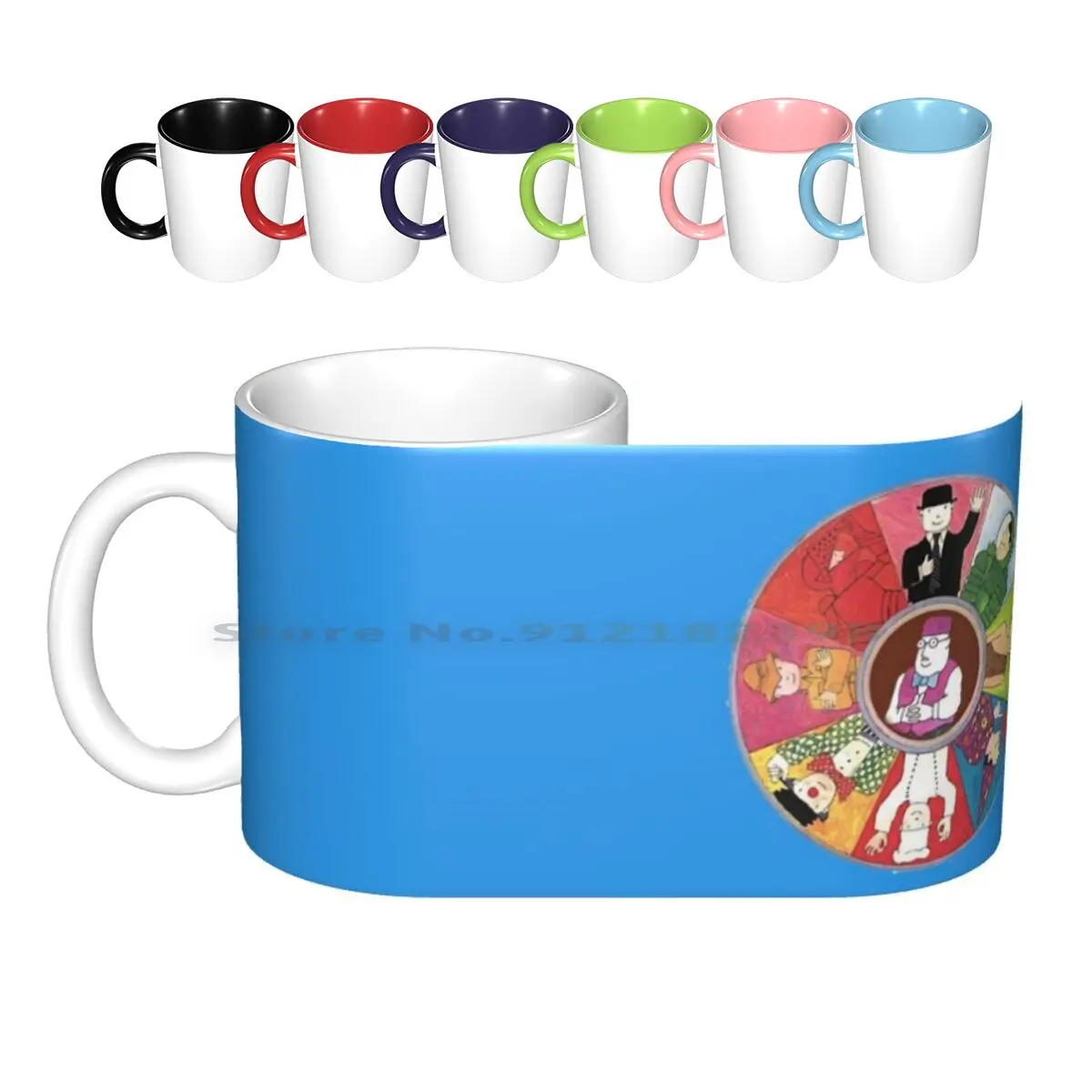 

Mr Benn Colourful Circle Deign With The Shopkeeper In The Middle Ceramic Mugs Coffee Cups Milk Tea Mug Seventies Childrens Tv