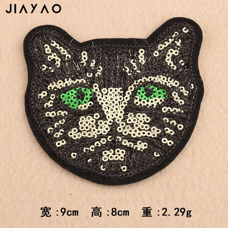 Наклейки с вышивкой на ткани голова кота из мультфильма аксессуары патч наклейки