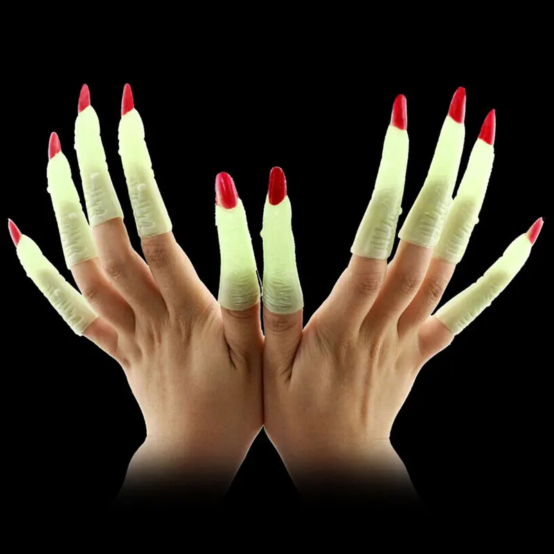 Вечерние светящиеся реквизиты для Хэллоуина украшения пальцев на рукавах