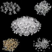 100pcs soft silicone rubber earring back stoppers for stud earrings diy earring findings accessories bullet tube ear plugs