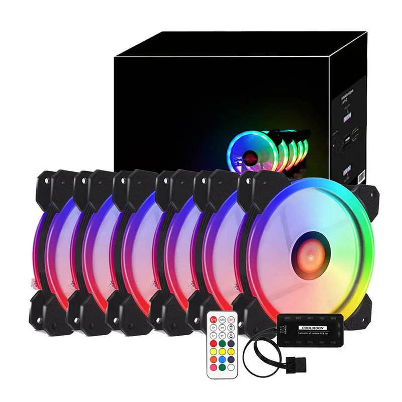 RGB вентилятор для ПК 12 В 6 контактов см охлаждающий с контроллером компьютера
