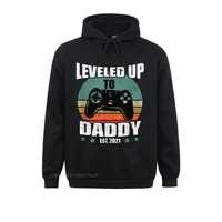 mens promoted to dad funny leveled up to daddy est hooded pullover sweatshirts mother hoodies funny custom clothes unique mens