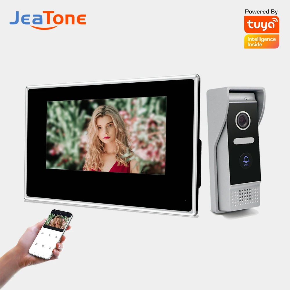 

Jeatone Wireless IP Video Intercom For Home Video Peephole HD Video Entry Home Doorphone RJ45 Tuya Smart Doorbell CAT5