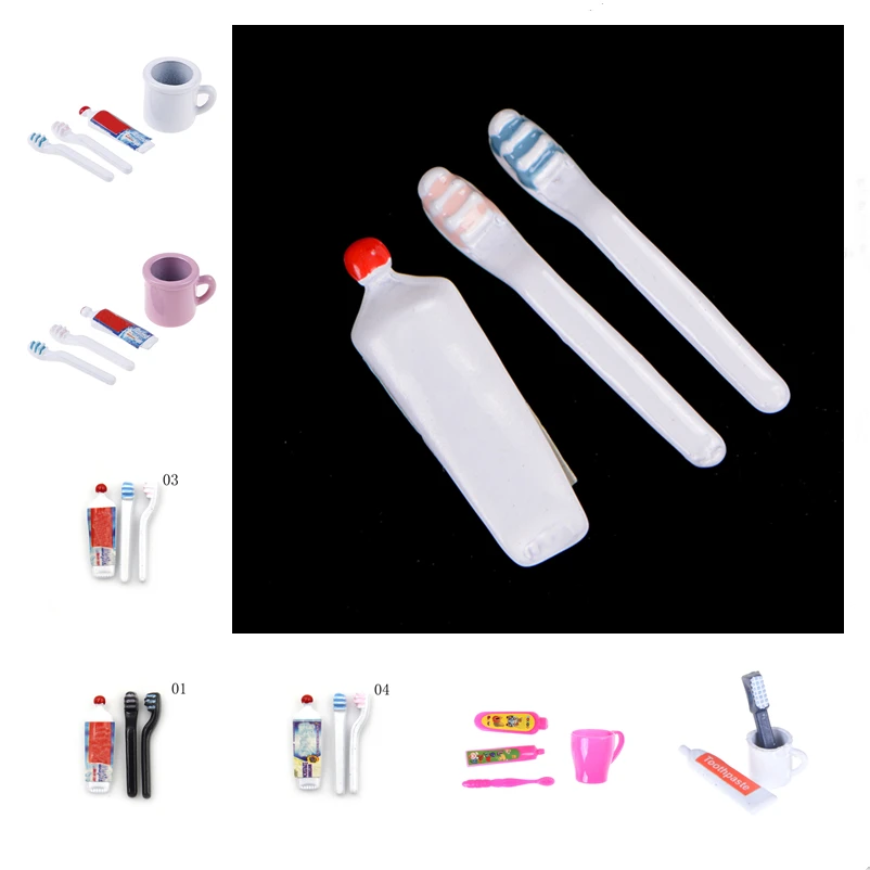 Милый 1:12 кукольный домик миниатюрная мини зубная паста щетка кухонная мебель