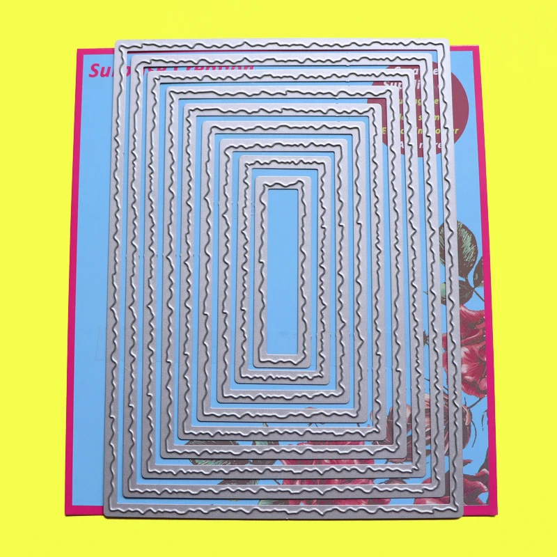 Режущие штампы 5x7 дюймов рваные кромки прямоугольные карточки скрапбукинг