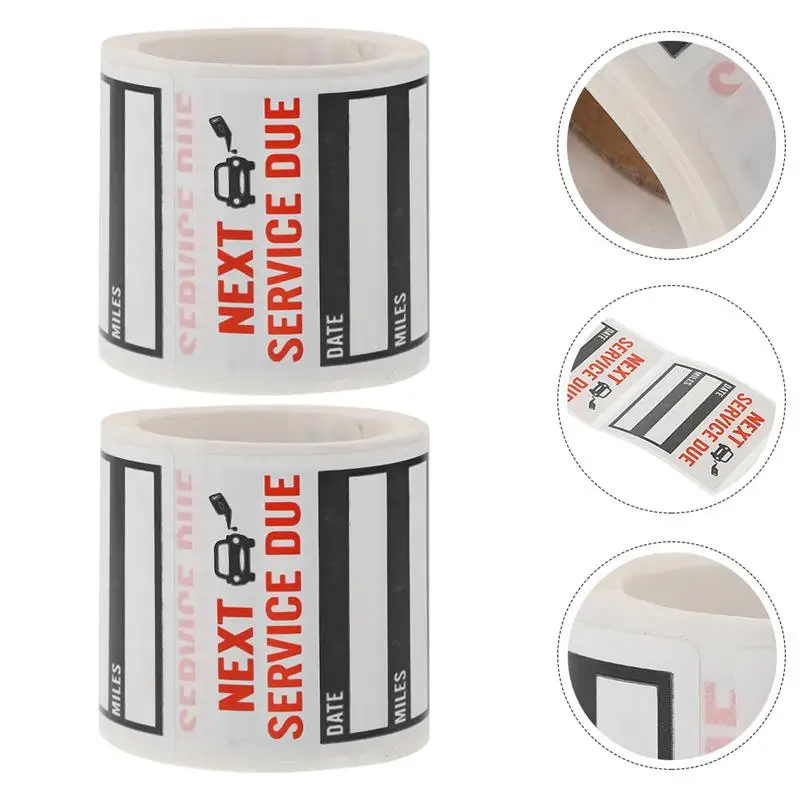 

2 Rolls Car Stickers Durable Fine Removable Stickers Service Due Stickers Adhesive Car Stickers