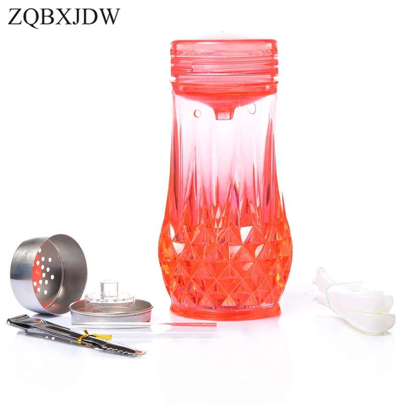 Conjunto de Led com Mangueira Zqbxjdw Acrílico Hookah Tigela Carvão Acessórios Arábico Festa Presente 2021new Cup