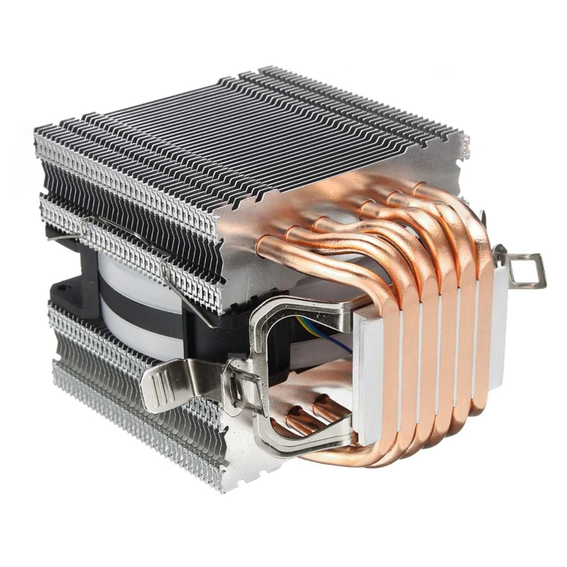 6 тепловых труб кулер для процессора светодиодный вентилятор 3 линии радиатор
