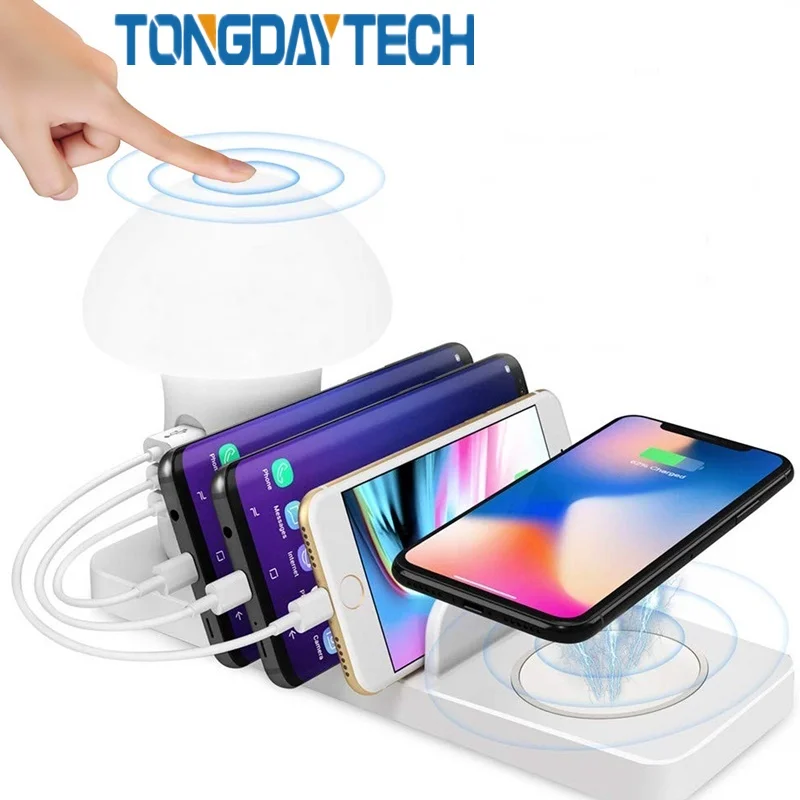 Беспроводное зарядное устройство Tongdaytech Usb Qi для Iphone X XR 8 11 Pro Max быстрая зарядка 3 0