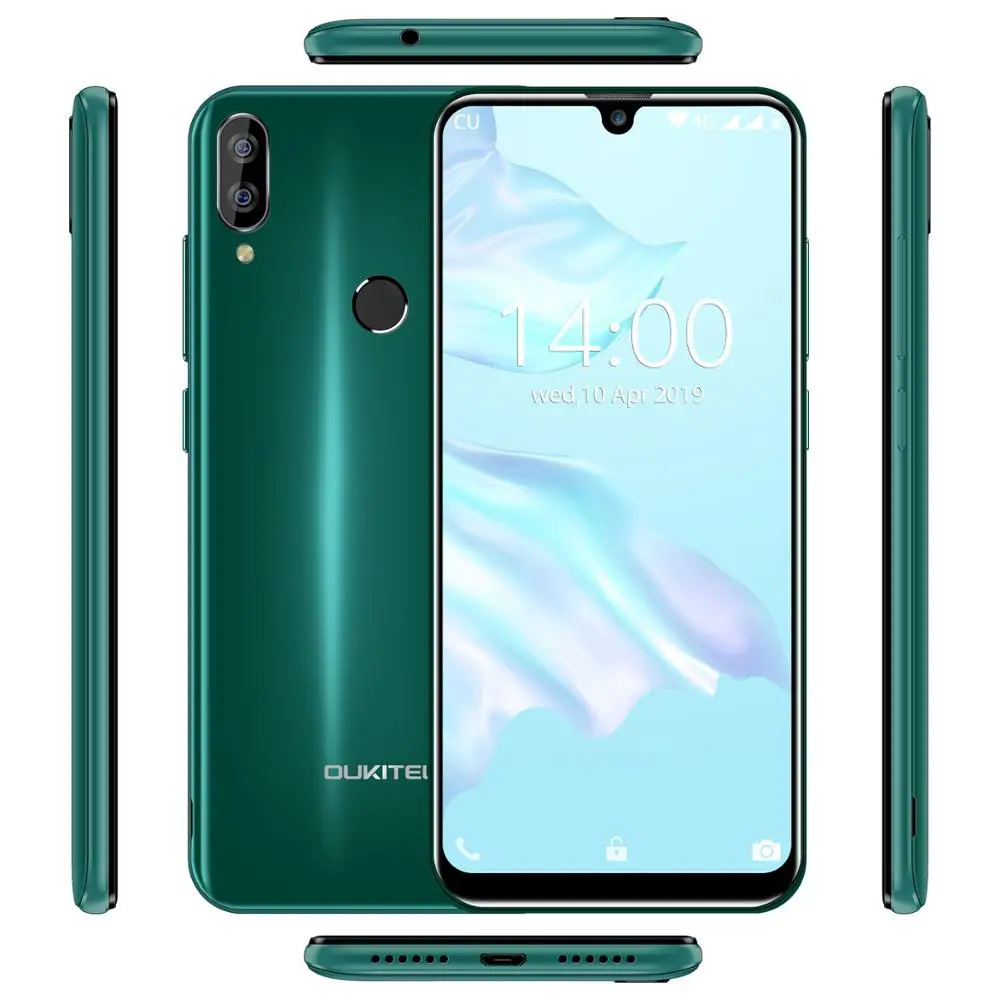 OUKITEL C16 Pro 5,7" 19:9 экран капли 3 ГБ 32 ГБ смартфон MTK6761P четырехъядерный отпечаток пальца LTE 2600 мАч Мобильный телефон для распознавания лица