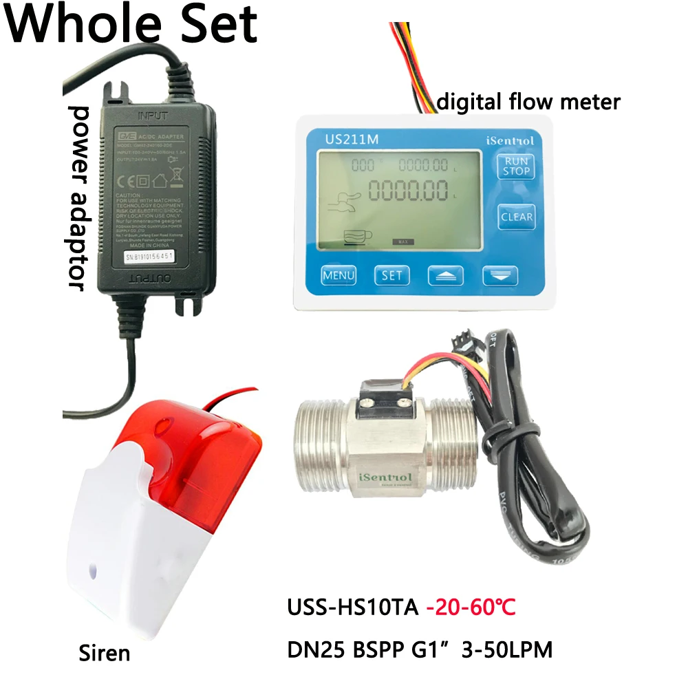 US211MA расходомер воды Pipewater подвесная тревожная система SUS304 из нержавеющей стали