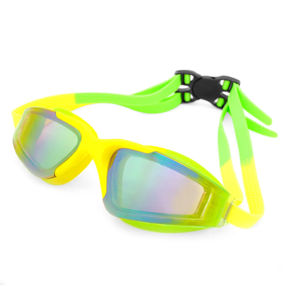 style 4 green yellow YFXcreate HD водонепроницаемые очки для плавания противотуманные очки и анти-УФ Взрослые плавательные очки в большой оправе 200-1004 - Цвет: style 4 green yellow