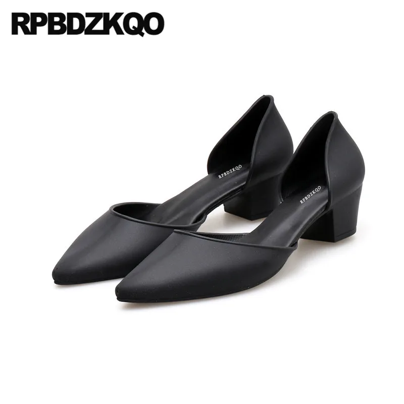 Дешевые туфли лодочки D'orsay черный желеобразные сандалии женские на не