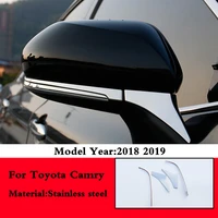 for toyota camry 2018 2019 rear view side strip mirror trim cover exterior frame styling decoration stainless steel accessories