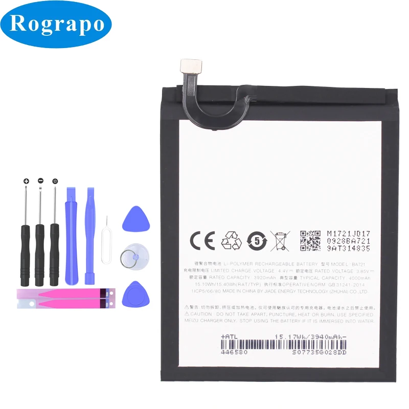 

Original 4000mAh BA721 Replacement Batteries For Meizu M6 Note M721H M721L Smartphone Mobile Phone Battery