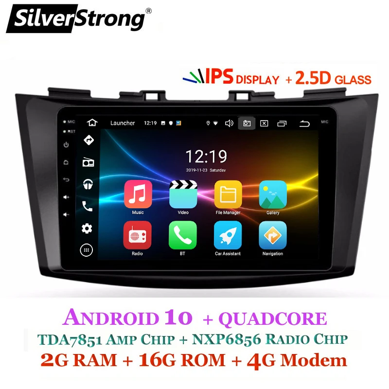 4G SIM модем Автомобильный gps Радио ips Android10.0 для SUZUKI SWIFT Maruti VDI VXI LDI LXI SilverStrong для автомобиля Suzuki MP3 аудио