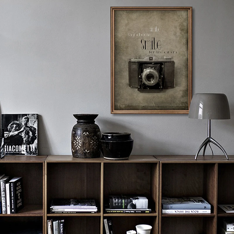 Винтажная фотокамера Холст Картина плакаты старая машина настенный