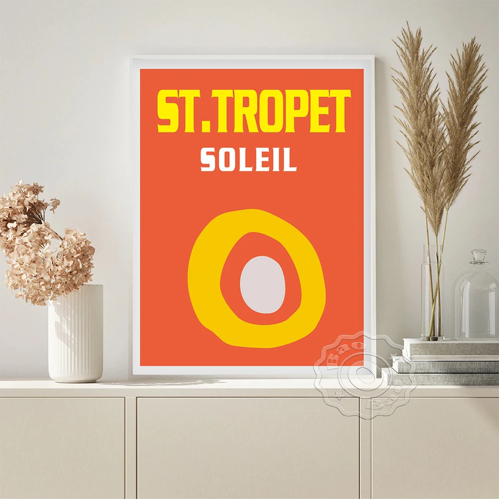 

St Tropez Soleil Book Cover Poster Abstract Illustration Wall Picture Modern Minimalist Art Prints Living Room Home Decor Gift