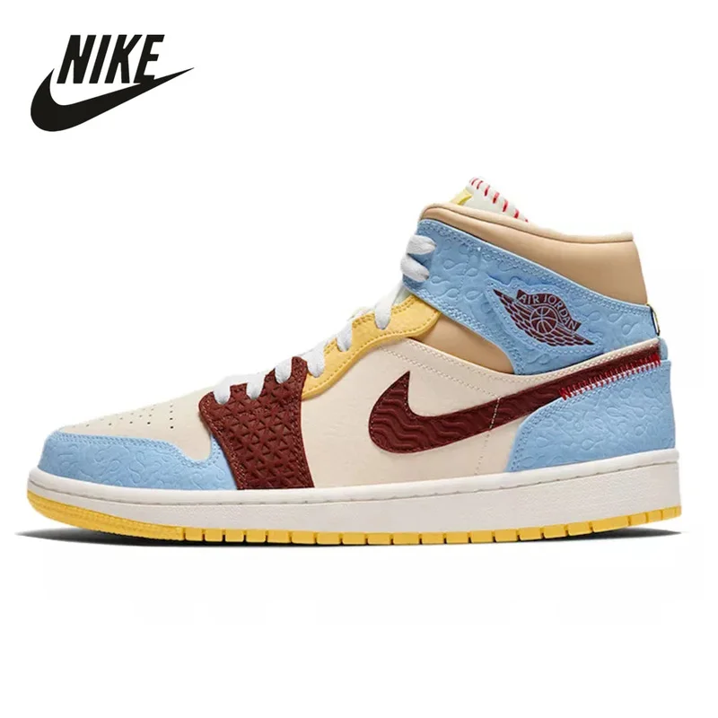 Оригинальные новые мужские кроссовки nike air jordan 1 mid, бесстрашные x  maison, беговые кроссовки для улицы, новинка 2020 - купить по выгодной цене  | AliExpress