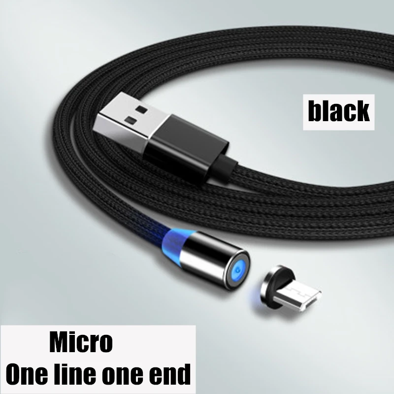 Магнитный USB кабель для зарядки и передачи данных для type-C IOS iPhone Android Micro USB кабель для быстрой зарядки и синхронизации данных для смартфонов - Цвет: micro  black