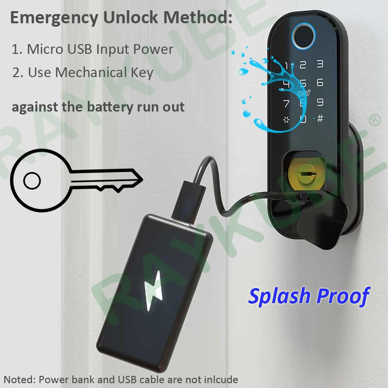 Электронный дверной замок Fingeprint/Code/Пароль/Bluetooth TT APP с шлюзом Wi-Fi Bluetooth бесключевой