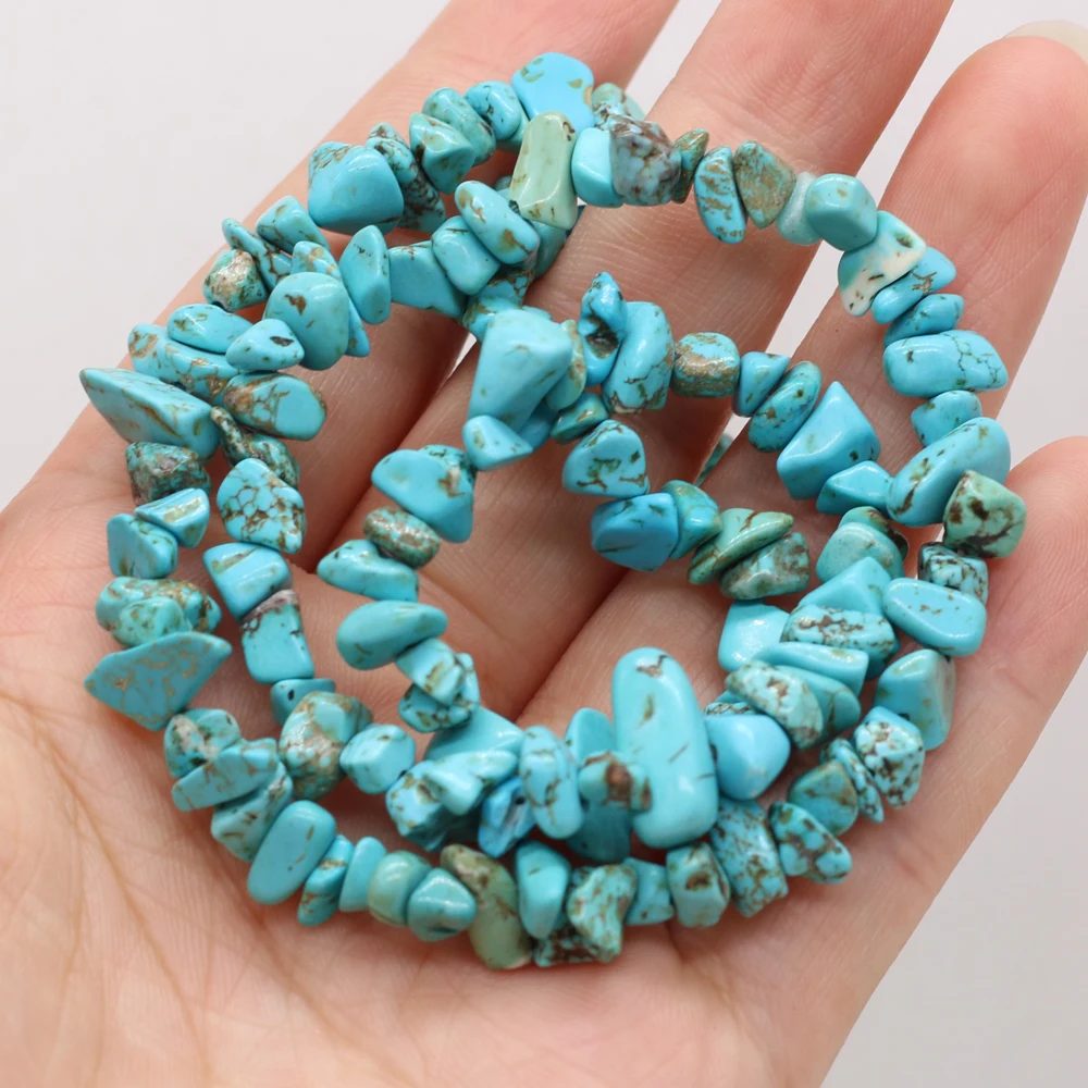 

Exquisite Beads 5-8mm Natural Stone Blue Turquoise Gravel Beaded for Jewelry Making Charm DIY Necklace Bracelet Accessories