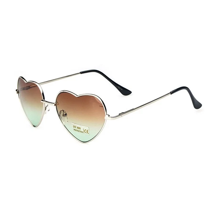 Очки солнцезащитные очки с отражающими линзами в форме сердца женские модные