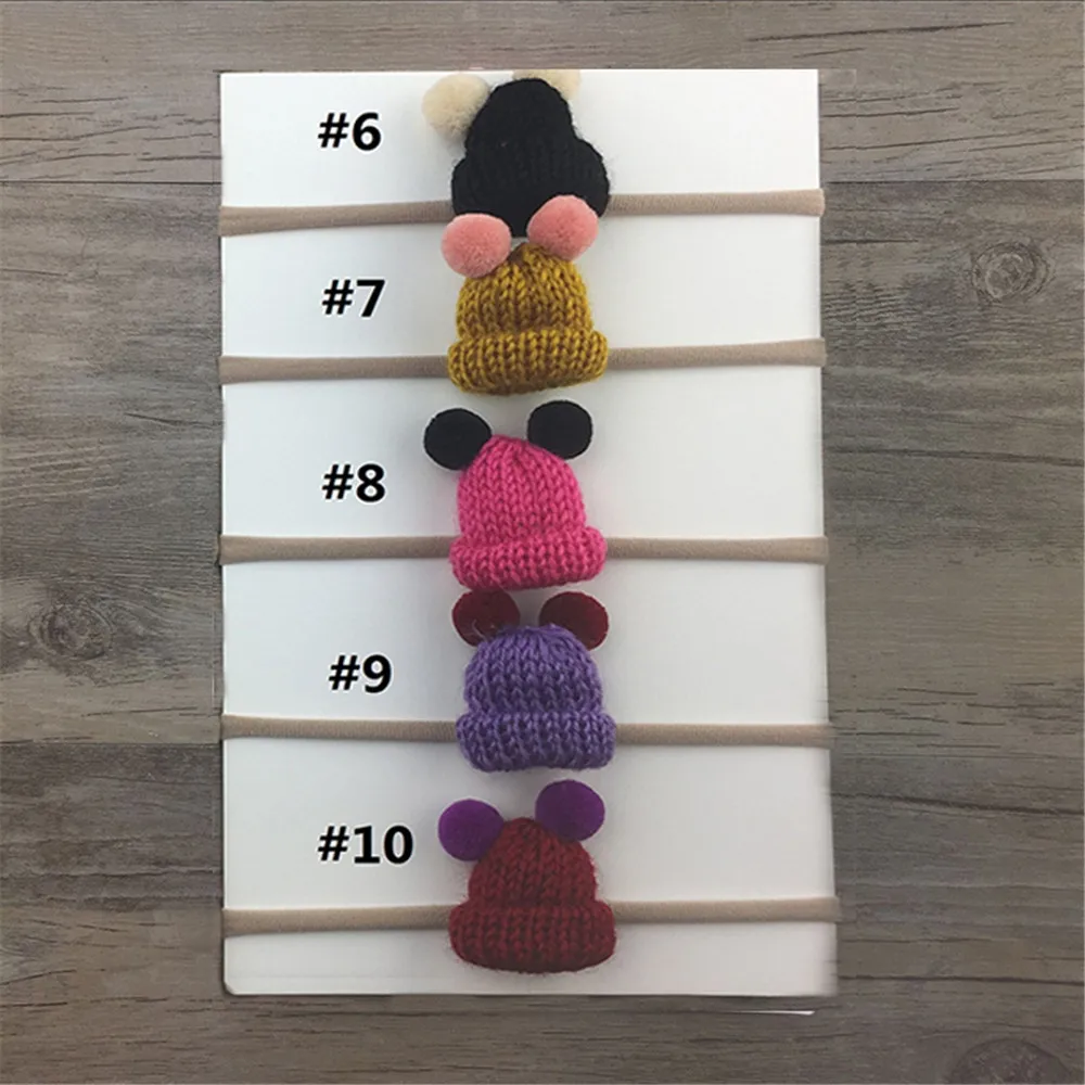 

10Pcs/Lot Sweet Girls Headbands Cartoon Hat Kids Hair Band Fashion Design Elastic Hairband Customized Hair Accessories For Girls