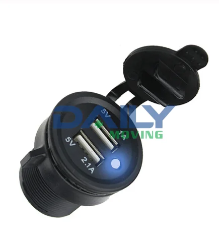IP68 водонепроницаемый DC12V 24V Dual USB Автомобильное зарядное устройство с 2 портами
