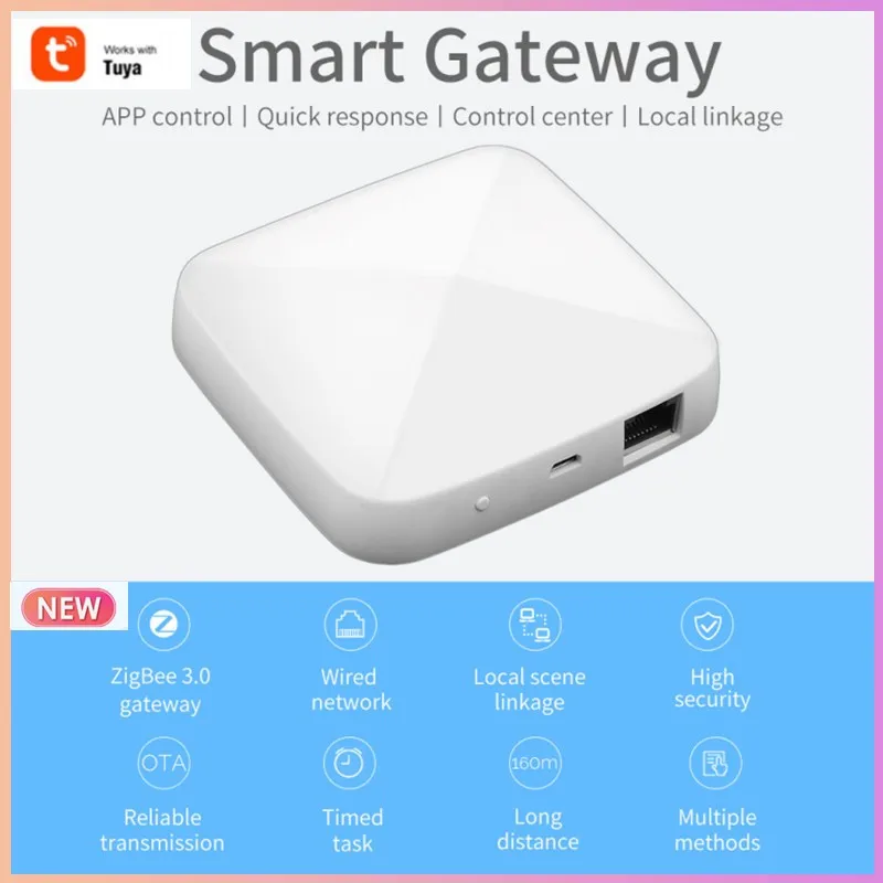 

Умный концентратор Tuya ZigBee 3,0, проводной мост шлюза для умного дома, дистанционное управление через приложение, работает с Alexa Google Home Assistant