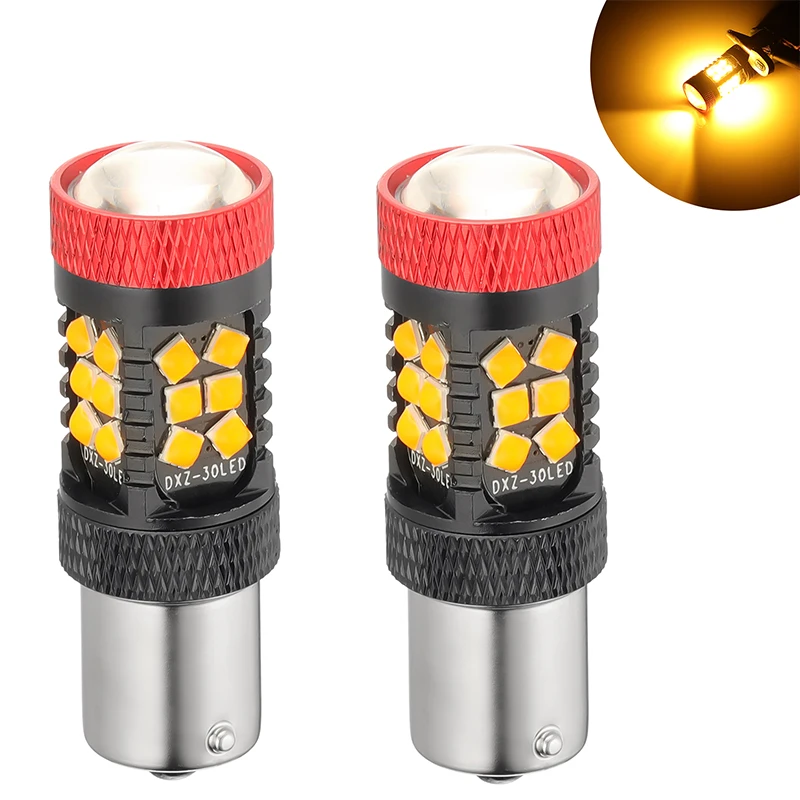 

2 шт. Canbus 1156 1157 T20 T25 Новый 3030 30SMD автомобильный тормоз светильник Реверсивный светильник s белого и желтого цвета лампы пара замены ламп 12-24V