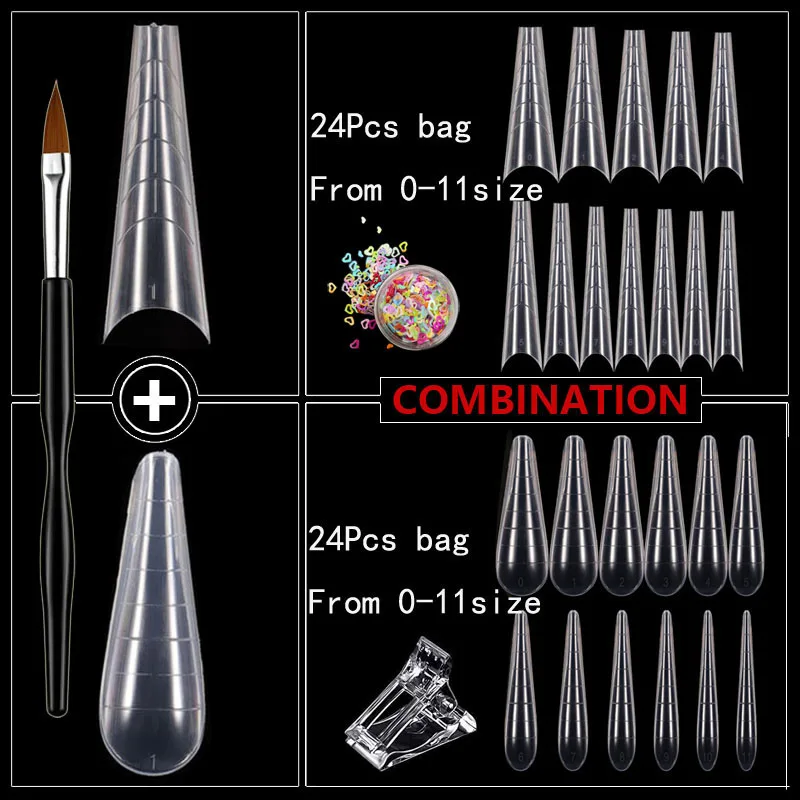 

Dual Nail Forms Full Cover Quick Building Extension Gel Mold Tips DIY False Nail Art Ploy UV Gel Builder Mold Manicure Tool