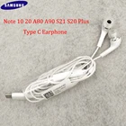 Оригинальные ультрапроводные наушники Samsung S21 S20 Note 20, цифровые стереонаушники типа C с микрофономпультом дистанционного управления для Galaxy Note 10 +