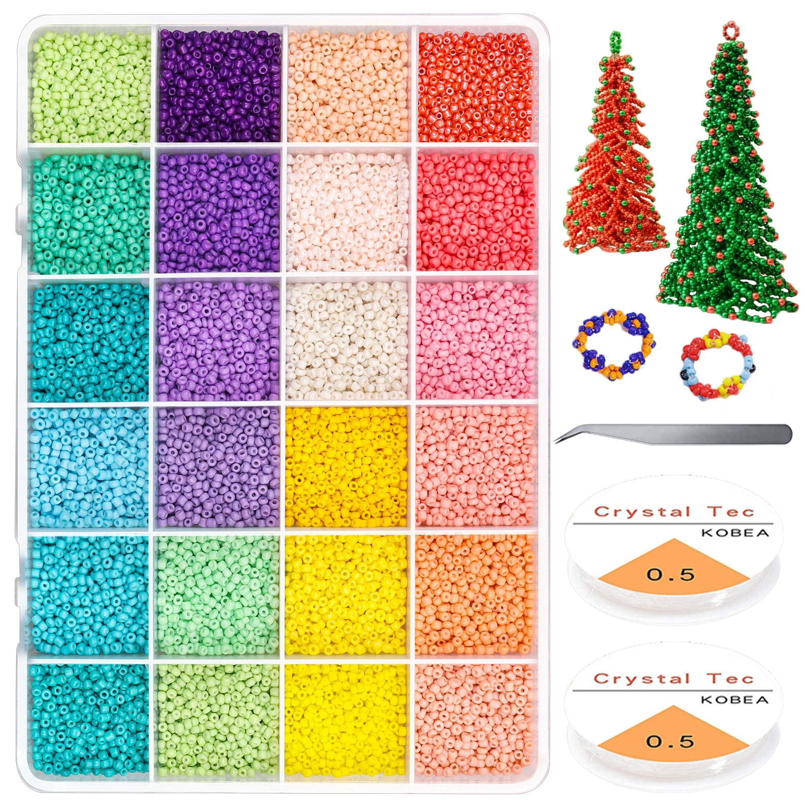 

Jewelry box With Pony Craft Glass Seed Beads2 3 4mm,Bracelets making Beads Kit 24 Colors,Handment DIY Necklace Jewellery Making