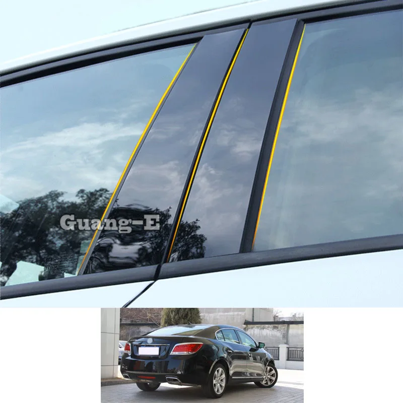 

For Buick Larcosse 2009-2015 Car PC Material Pillar Post Cover Door Trim Window Piano Black Molding Sticker Plate