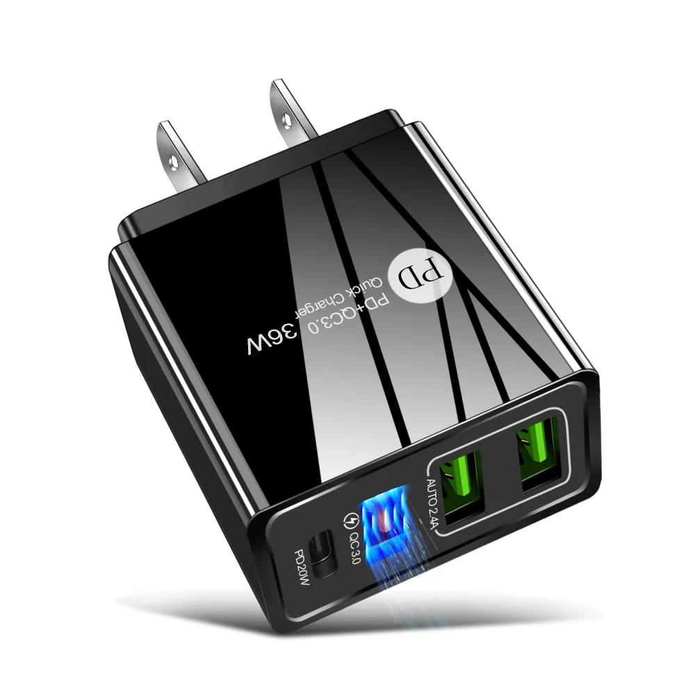 EU/US/UK Plug USB Charger 20W PD Quick Charge 3.0 For iPhone 12 11 Type C 18W Fast Charger For Mobile Phone High Speed Charger 5v 3a usb c