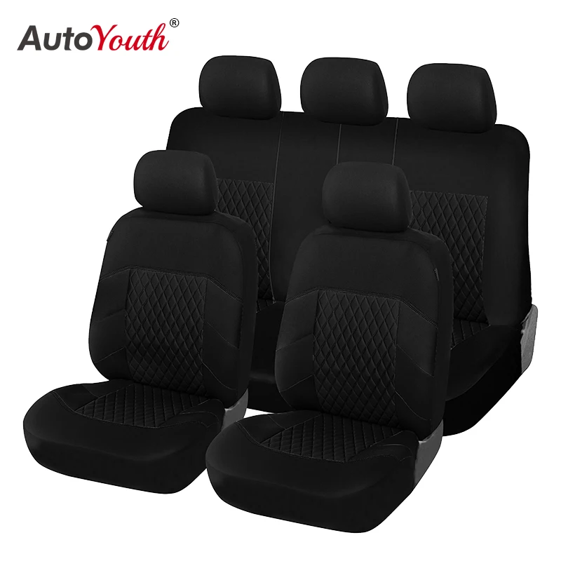 Чехлы На Сиденья Автомобиля AUTOYOUTH Универсальный Цвет Чёрный 9 Шт. Набор 100%