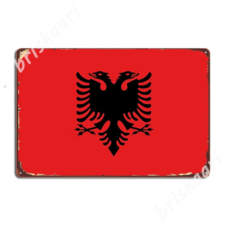 

Flag Of Albania Metal Signs Mural Painting Printing pub Garage Wall Mural Tin sign Posters
