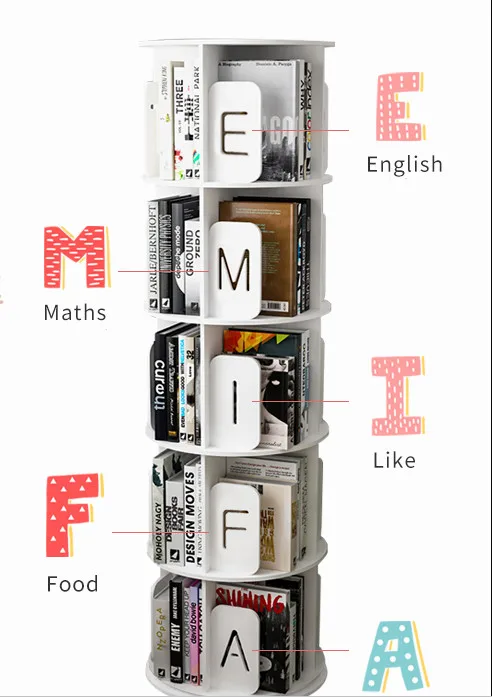 360 градусов вращающаяся алфавитная классификация книжная полка Бытовая детская