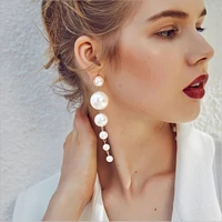 fashion imitation pearl earrings 2020 leaf crystal tassel star drop earrings for women geometry statement ear jewelry wholesale