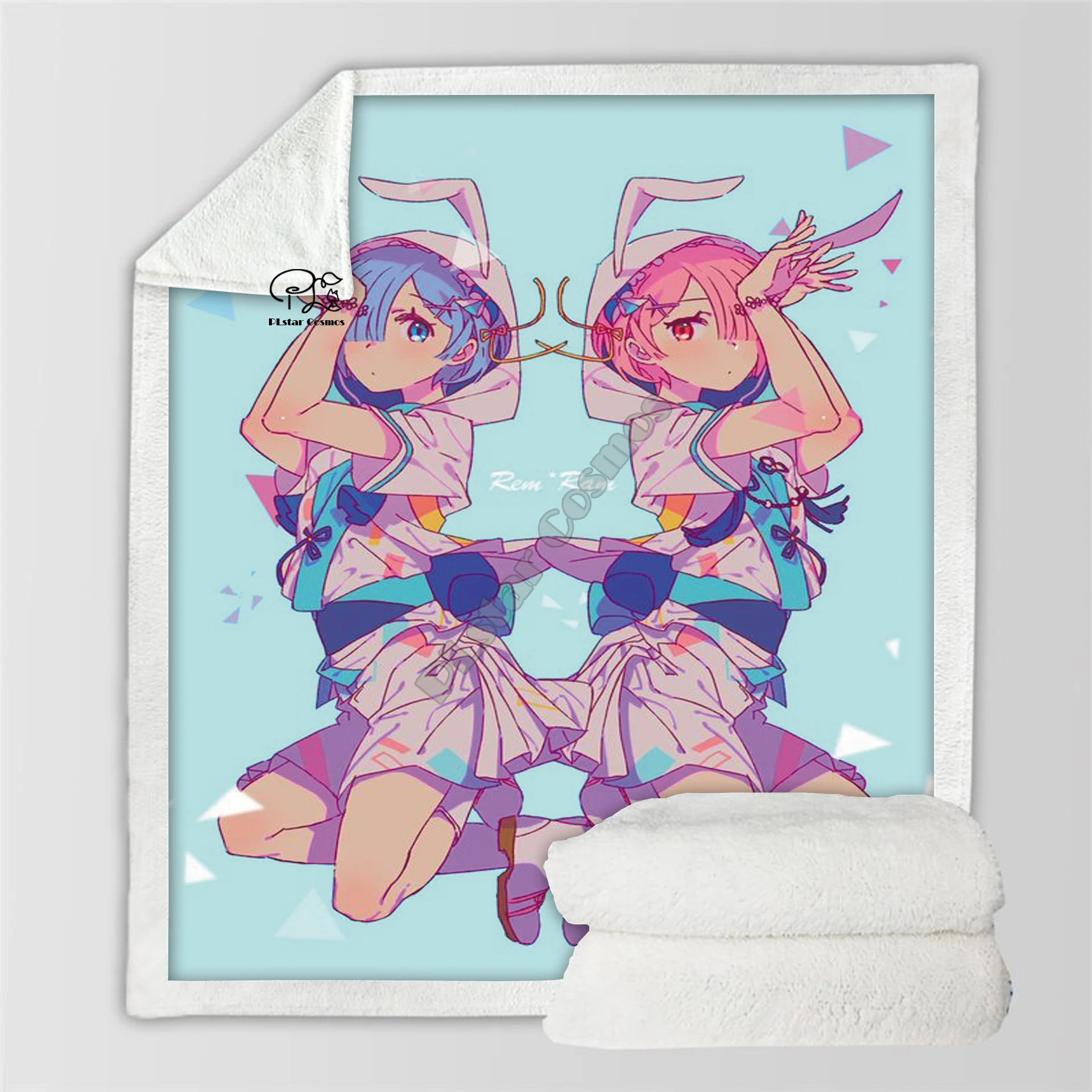 Одеяло Plstar Cosmos с рисунком аниме и девушки пикантное одеяло 3D принтом Рем шерпа на