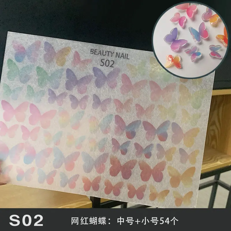 Kawaii ногтевое искусство 3D наклейки на ногти бабочки маникюра Лак Гель лак для