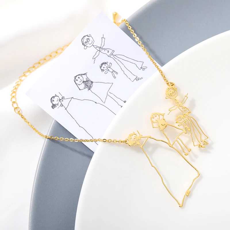 

Custom Name Bracelet Jewelry Stainless Steel Handwriting Signature Picture Nameplate Charm Bracelet Lovers Best Friends Gifts