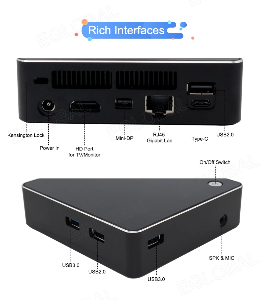 EGLOBAL 8-го поколения Intel Core i7 8250U Мини ПК четырехъядерный 8 МБ кэш NUC компьютер макс 32 Гб DDR4 2* USB3.0, 2* USB2.0