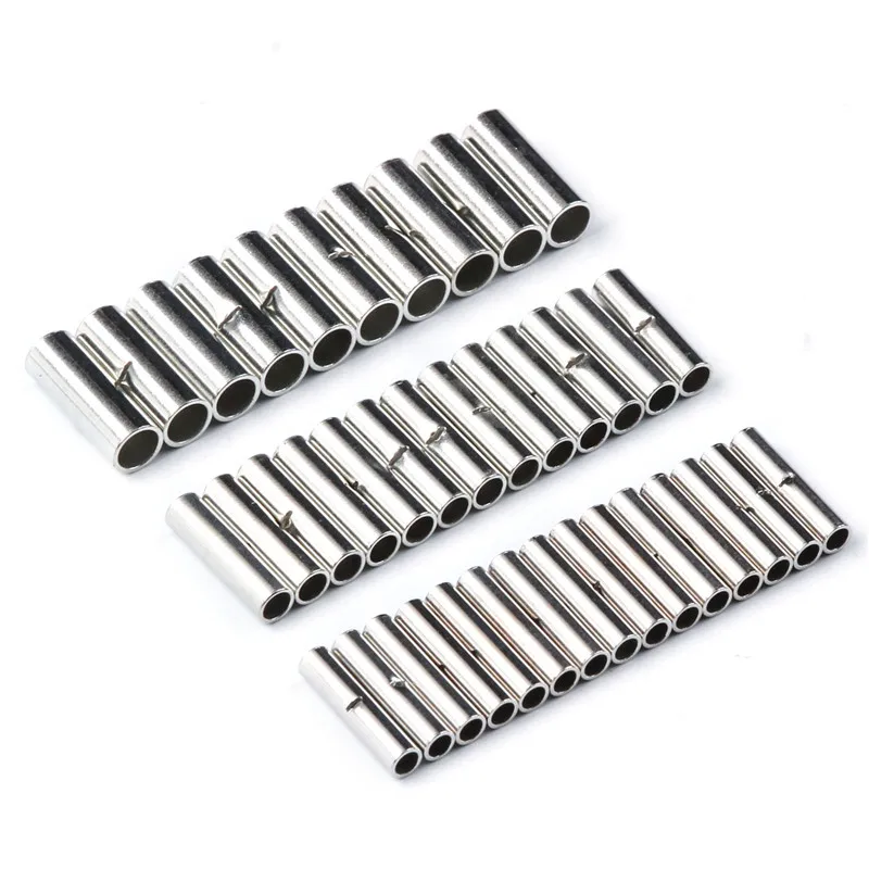 100 шт. 22-10AWG неизолированные стыковые соединители медный Луженый Соединительный