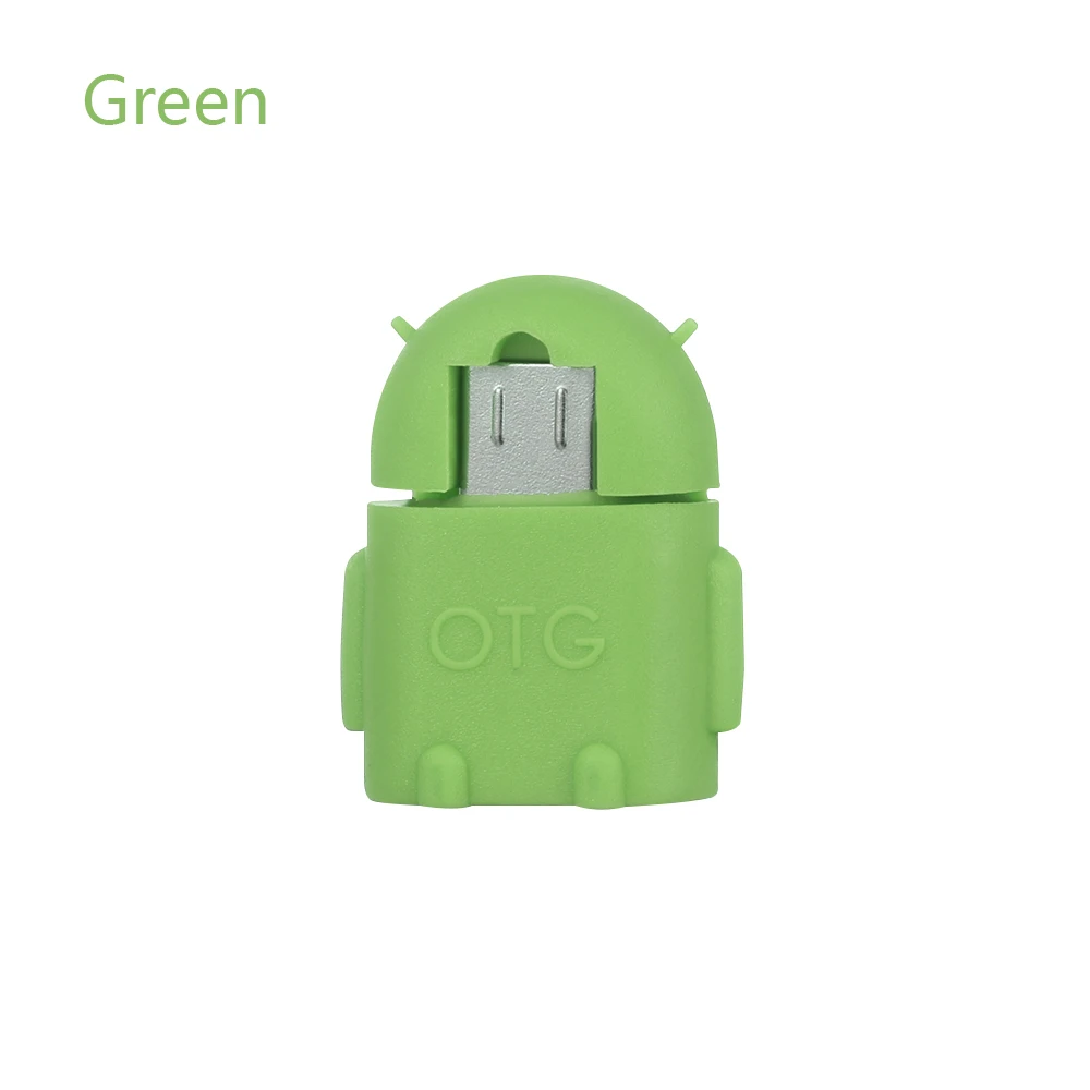Green Микро USB к USB 2,0 Мини робот OTG адаптер конвертер для Android телефон Мышка для планшета USB флэш-накопители Аксессуары для мобильных телефонов - Цвет: Green